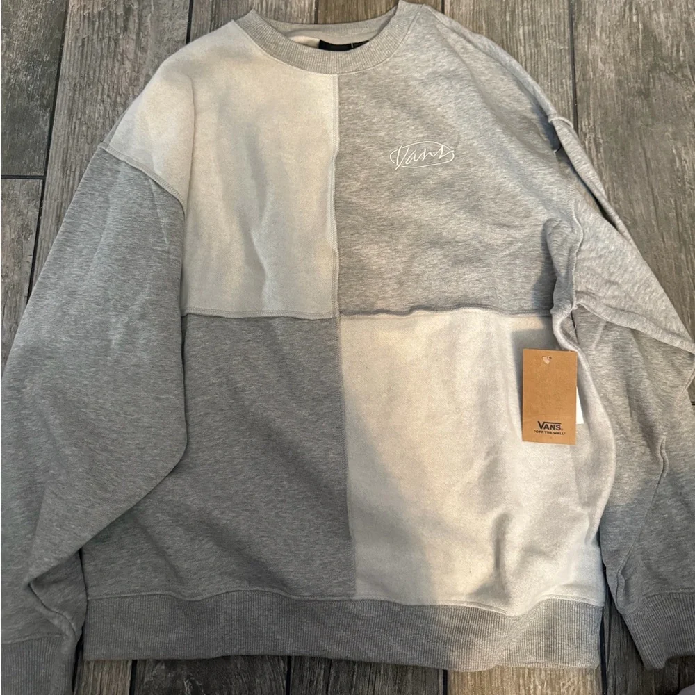 NWT Vans Cross Check Oversized Crew Sweatshirt - Picture 2 of 3